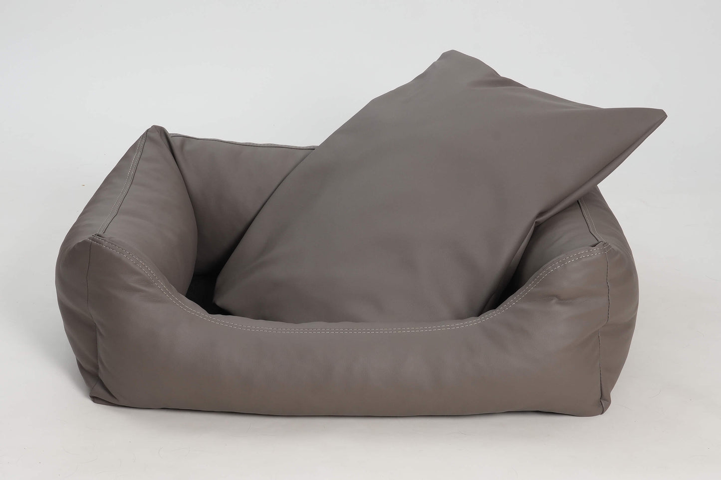 Dog Bed Imitation Leather Taupe