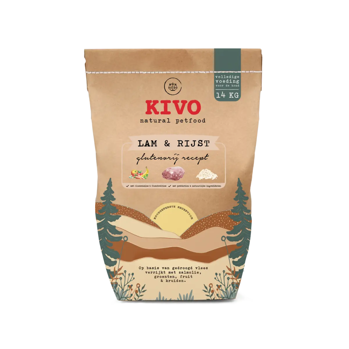 Koud geperste brok Lam & Rijst 4 KG - Kivo